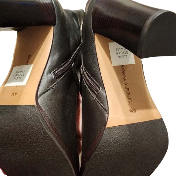 Banana Republic Lucia Leather Brown Calf Boots Women's Size 8.5 Side Zipper - Picture 9 of 9